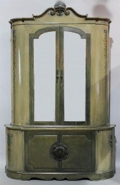 CONTINENTAL STYLE PAINTED GREEN MIRRORED