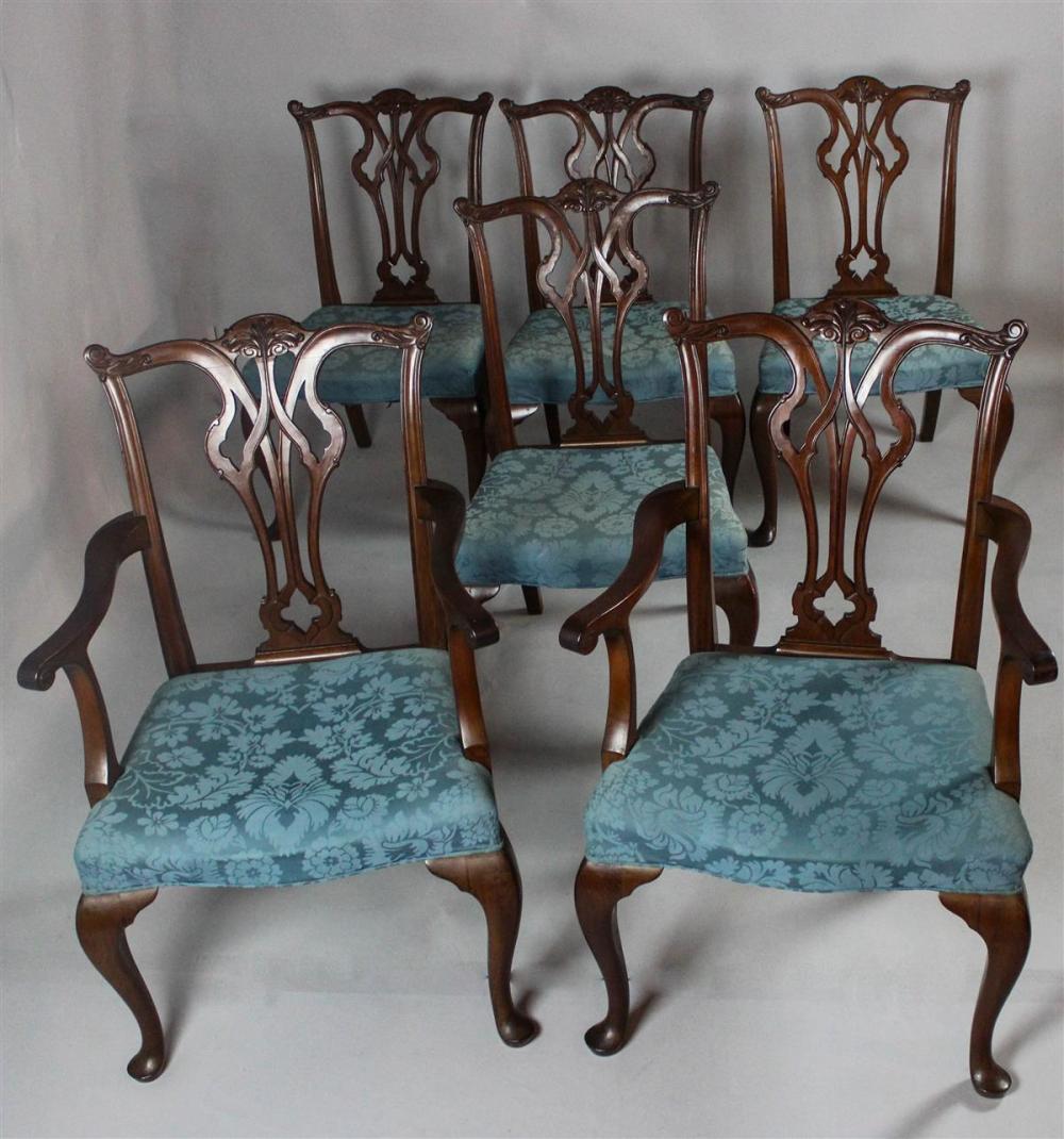 SET OF SIX CHIPPENDALE STYLE CARVED 339b92