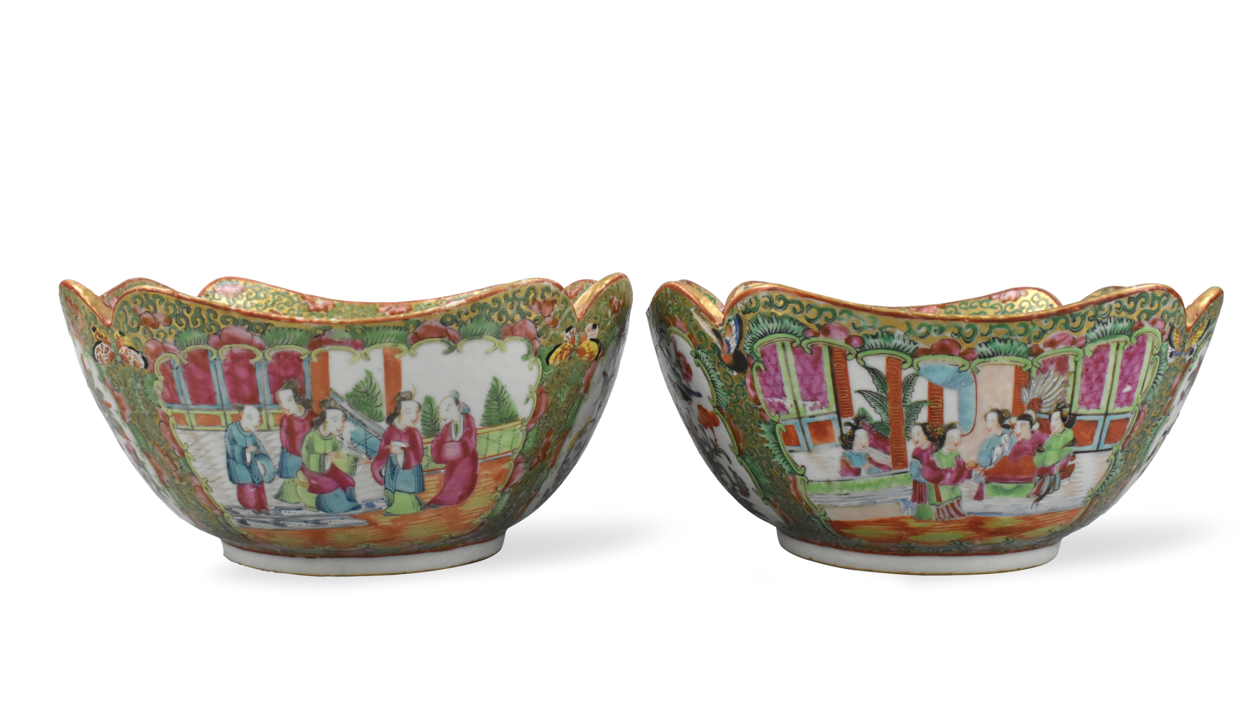 PAIR OF CHINESE CANTON GLAZED BOWLS  339c8f