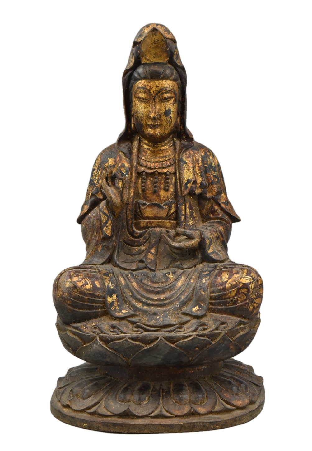 CHINESE GILT LACUQERED WOOD GUANYIN 339dcb