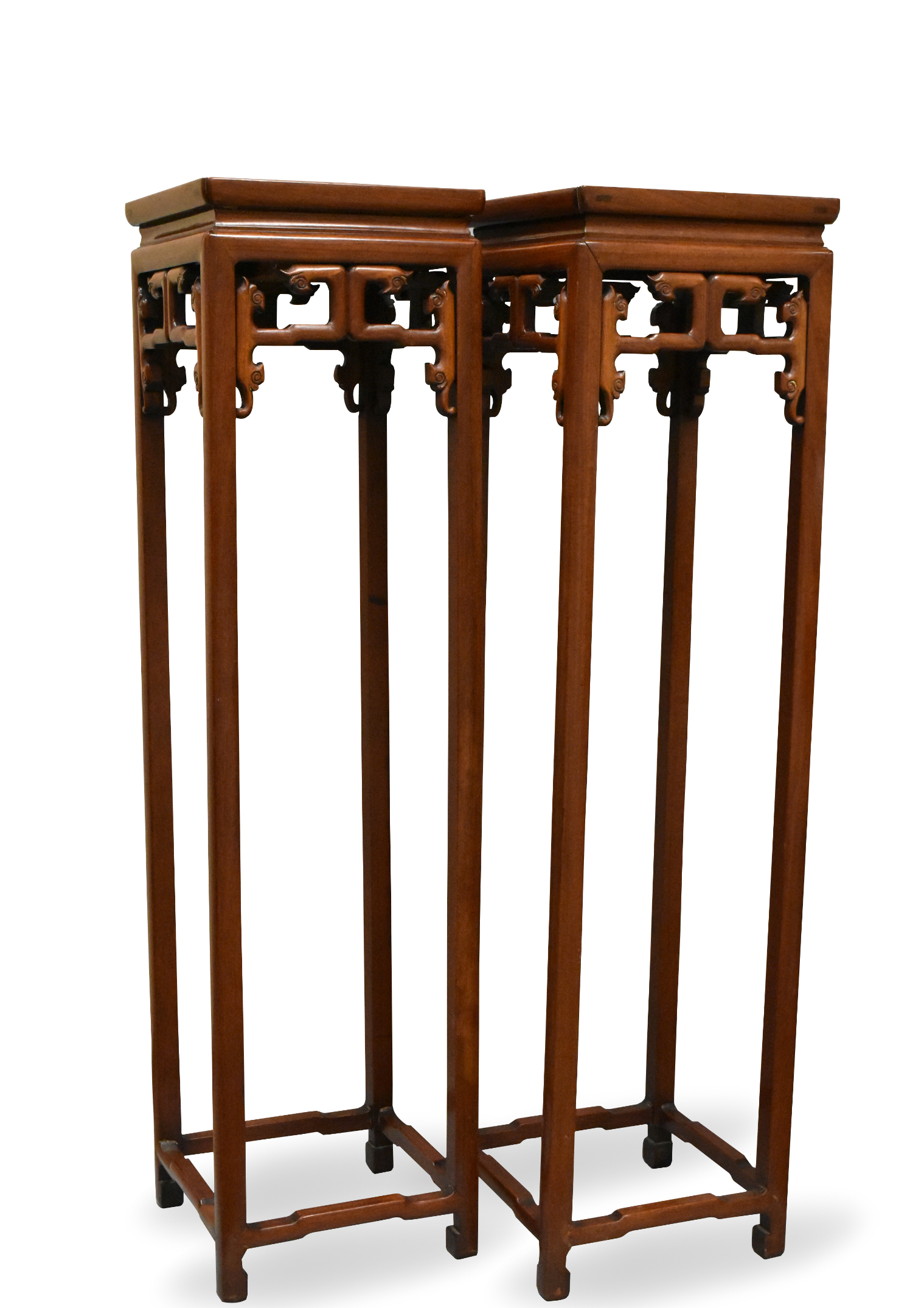 PAIR OF TALL CHINESE WOOD STANDS  339e68