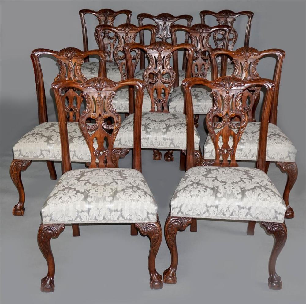 TEN CHIPPENDALE STYLE CARVED MAHOGANY 339f55