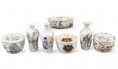 7 CHINESE FAMILLE ROSE VASE & COVERED