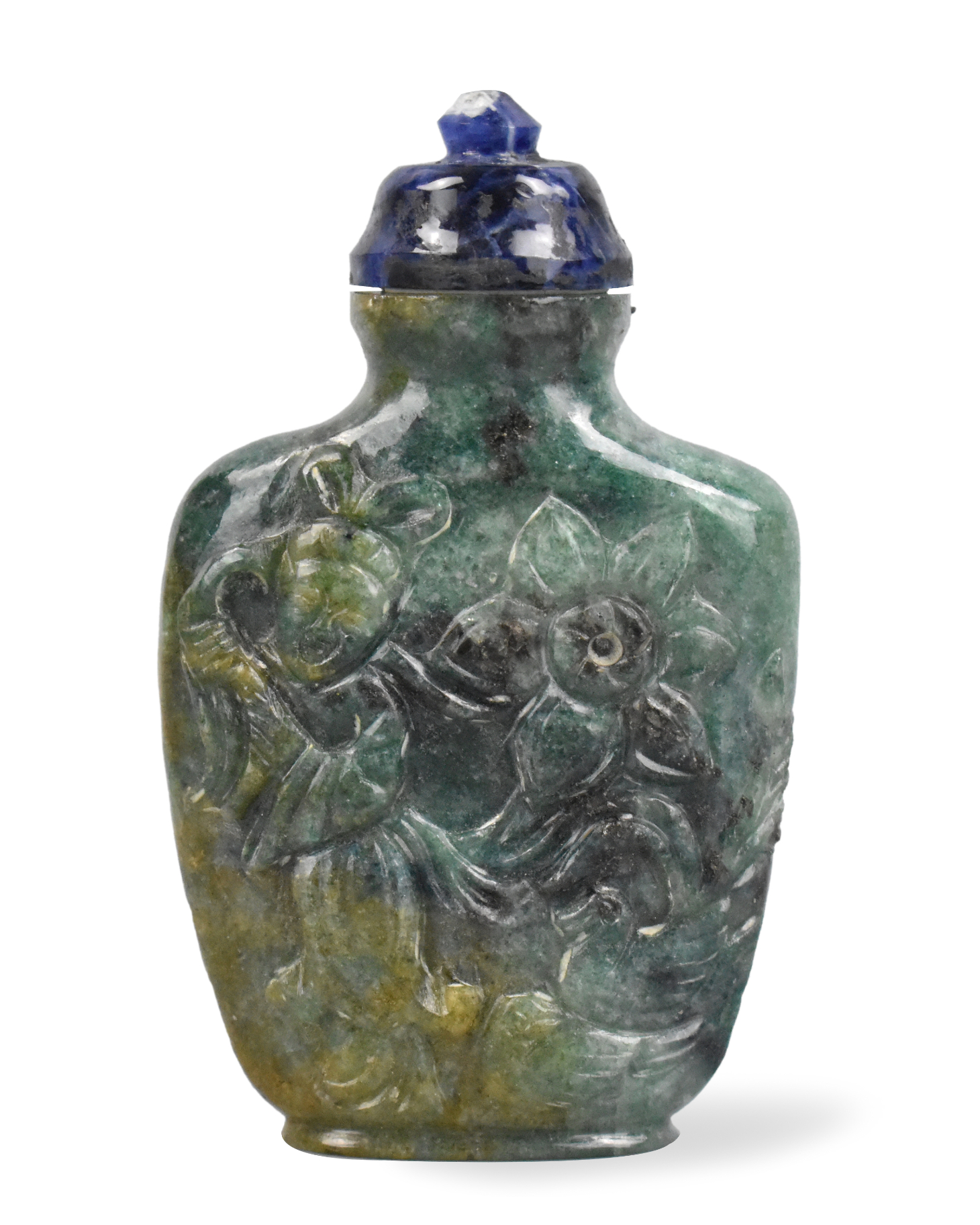 CHINESE JADEITE CARVED SNUFF BOTTLE 33a008