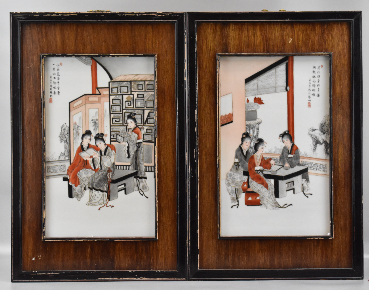 PAIR OF CHINESE PORCELAIN PLAQUE 33a033
