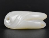 CHINESE WHITE JADE CARVED PENDANT, QING