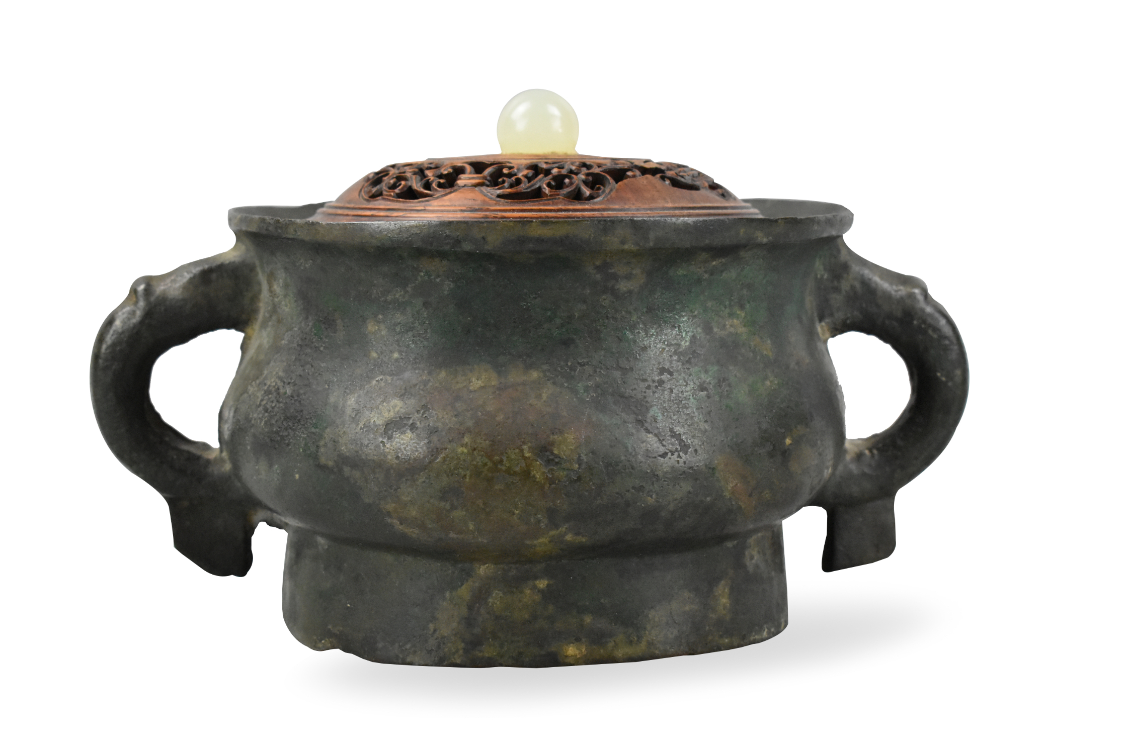 CHINESE BRONZE CENSER COVER  33a066