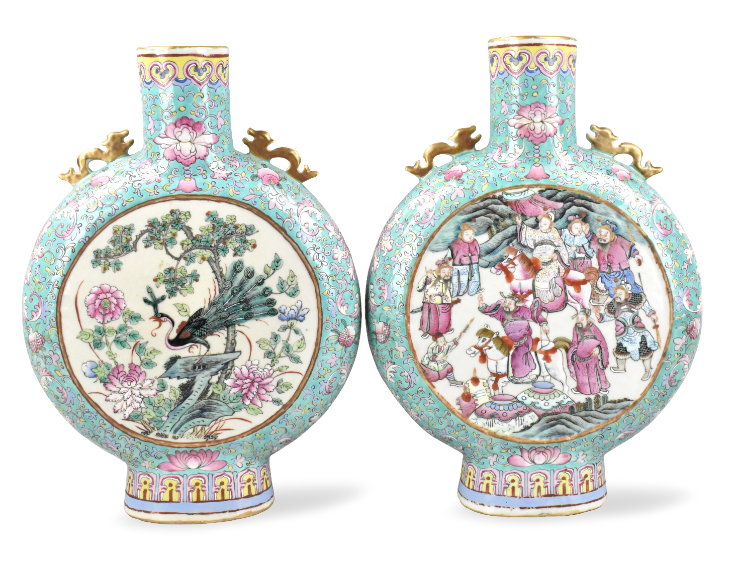 PAIR OF CHINESE FAMILLE ROSE MOONFLASK 33a07a
