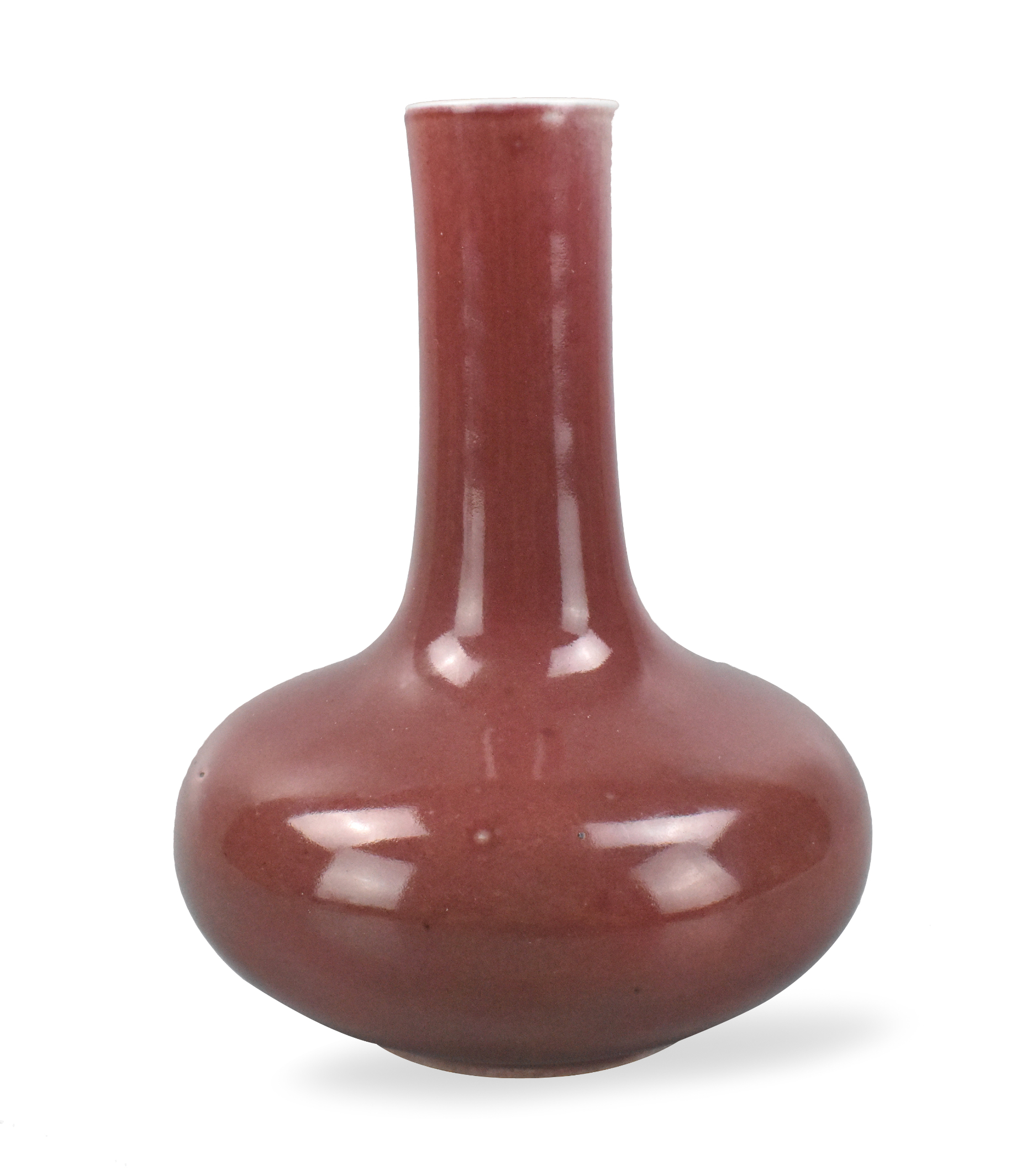 CHINESE RED GLAZED VASE 18TH C  33a09e