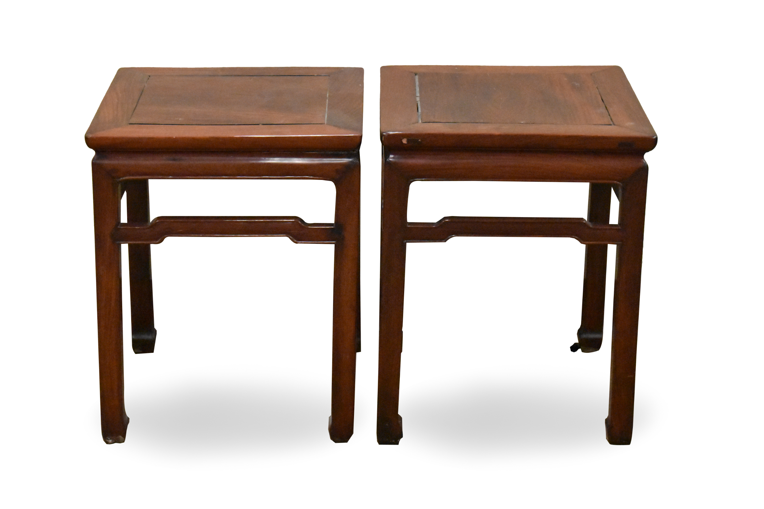 PAIR OF CHINESE HARDWOOD LOW TABLES 33a110
