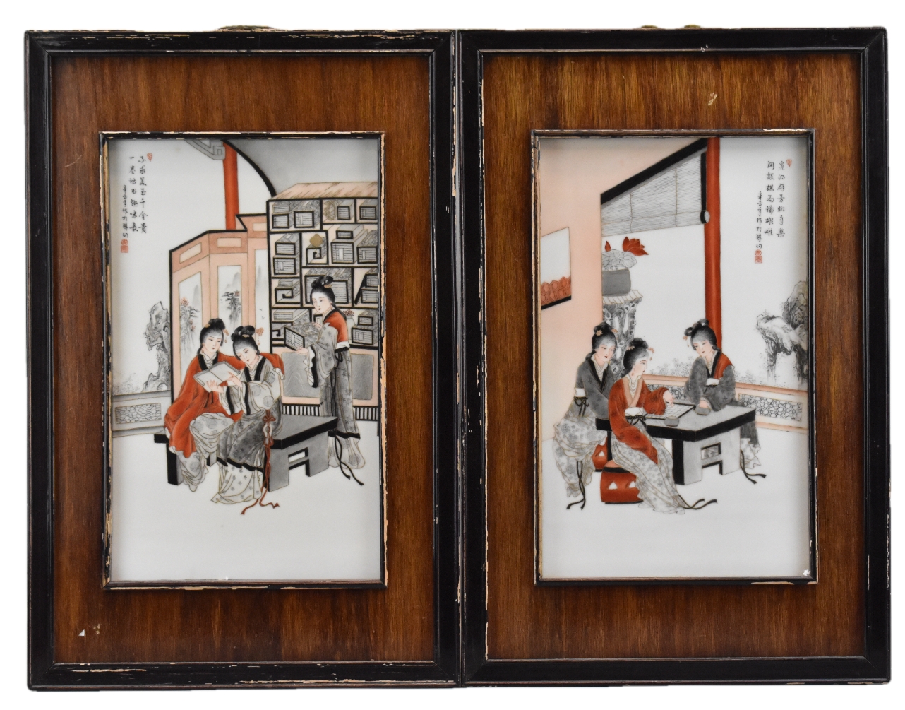 PAIR OF CHINESE PORCELAIN PLAQUE 33a117