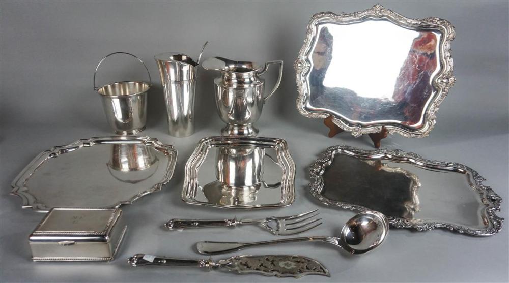 COLLECTION OF SILVERPLATED SERVING 33a2ac