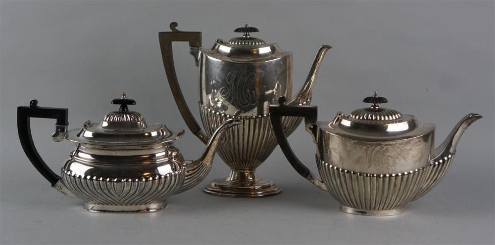 THREE PIECE SILVERPLATED TEA AND 33a2ae