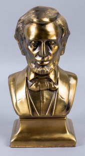 BRASS BUST OF LINCOLN HEIGHT: 8 1/2
