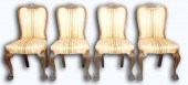 SET OF FOUR CHIPPENDALE STYLE UPHOLSTERED 33ceda
