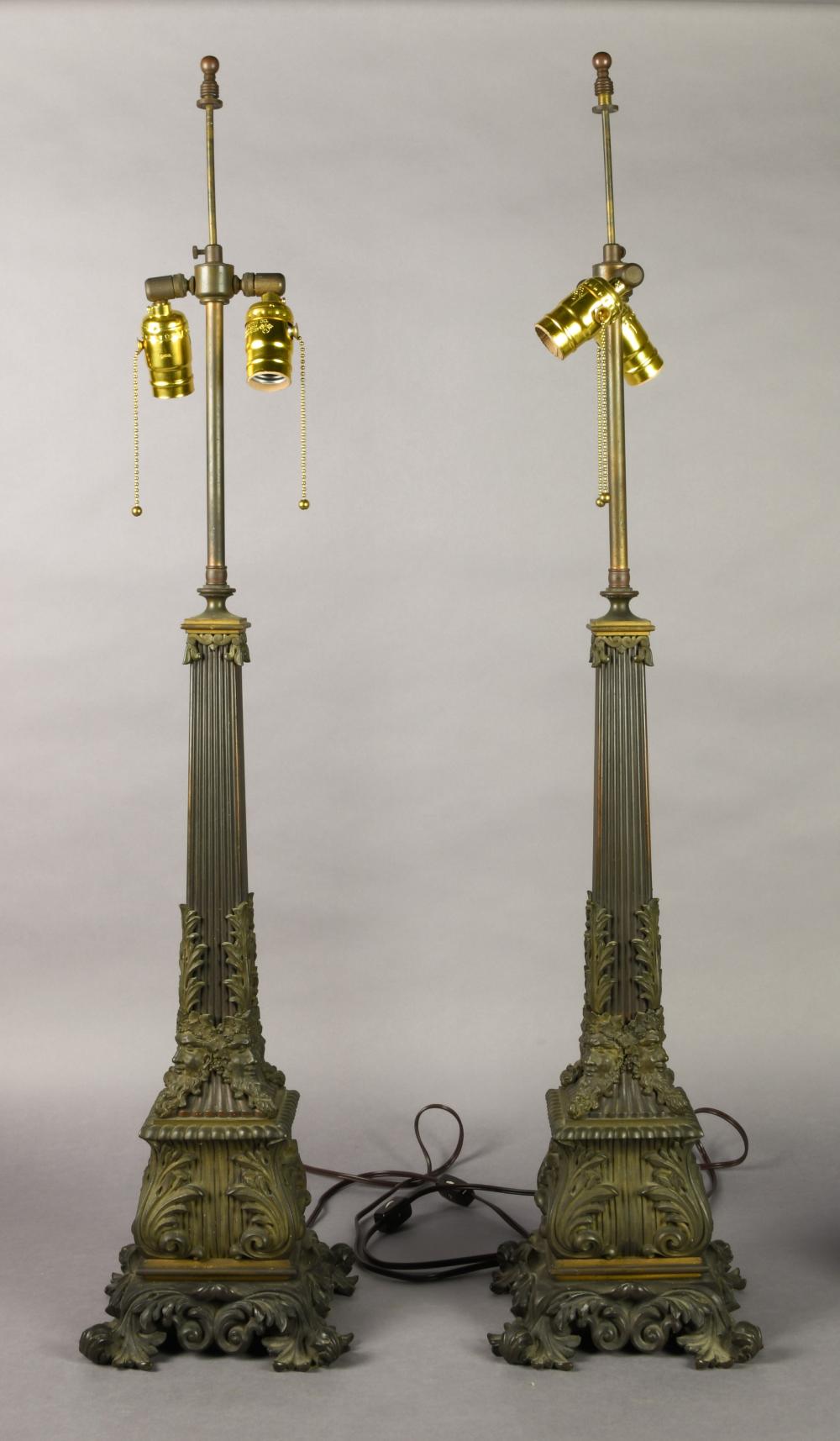 PAIR OF VICTORIAN BRONZE LAMPS 33cf45