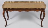 ROCOCO STYLE CHERRY AND BRASS TRAY TABLE