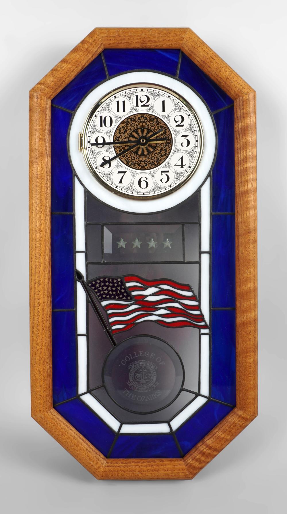 STAINED GLASS WALL CLOCK FROM THE 33d229