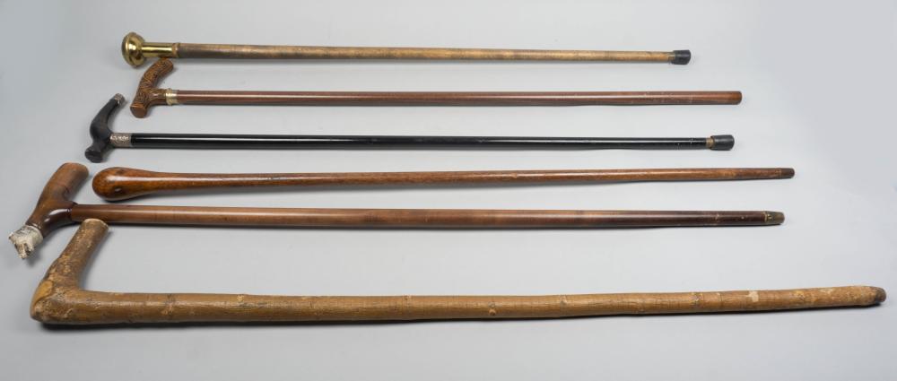 COLLECTION OF SIX WALKING STICKS 33d313