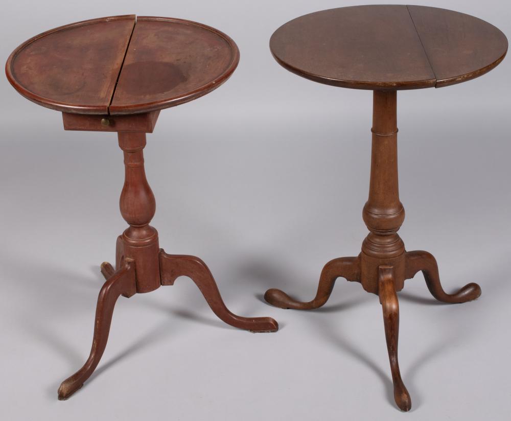 TWO QUEEN ANNE CANDLESTANDS 19TH 33d388