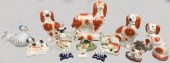 COLLECTION OF STAFFORDSHIRE SPANIELS