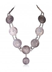 NECKLACE OF SILVER DOLLARS, AMERICAN,
