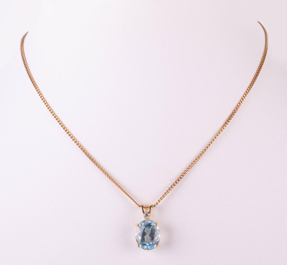 14K YELLOW GOLD BLUE TOPAZ AND 33d7f9