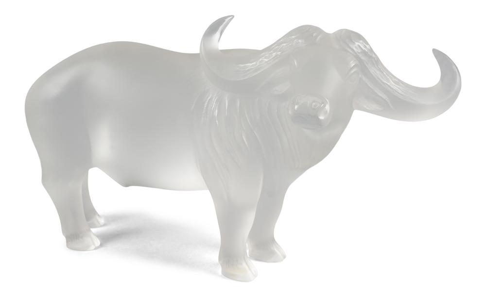 LALIQUE FROSTED CRYSTAL WATER BUFFALOLALIQUE 33da15