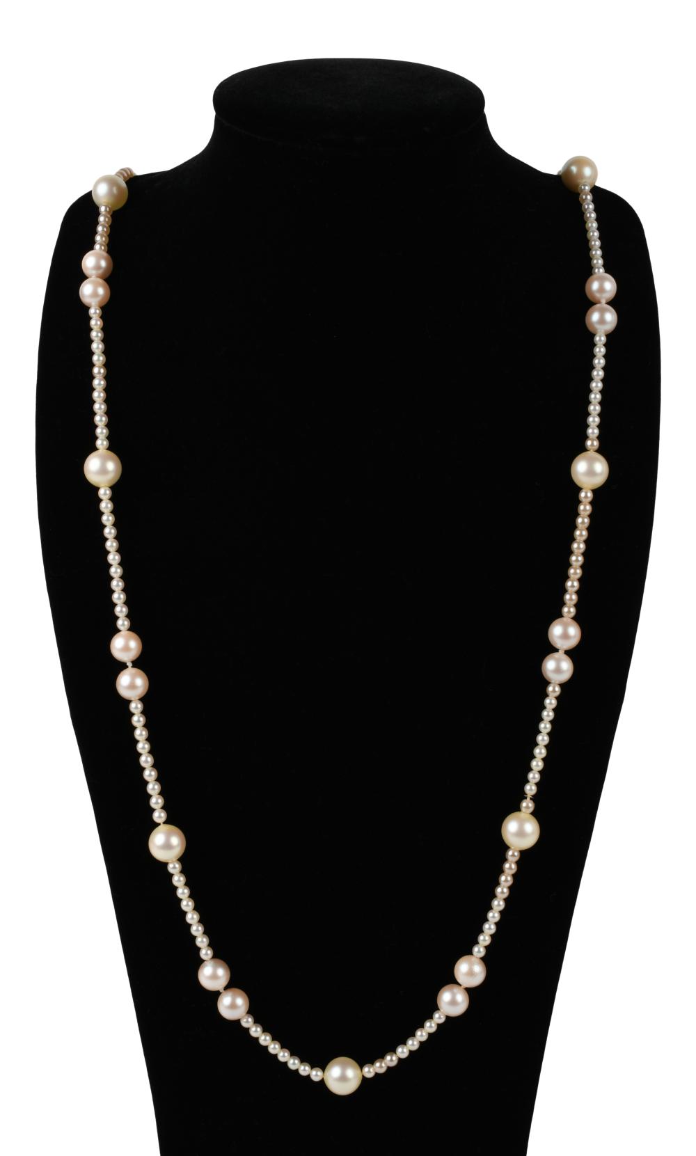 14K YELLOW GOLD PEARL NECKLACE 33db08
