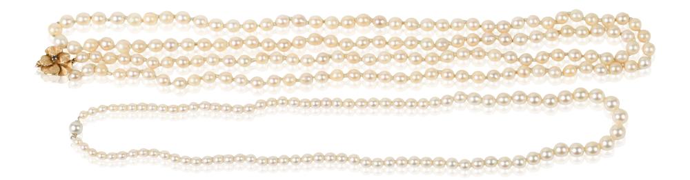 TWO STRANDS OF CULTURED PEARLS 33db2e