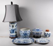 GROUP OF CHINESE UNDERGLAZE BLUE AND