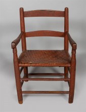 COUNTRY RED STAINED CHILDS LADDERBACK