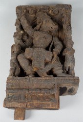 INDIAN CARVED WOOD PANEL OF VARAHAINDIAN 33c267