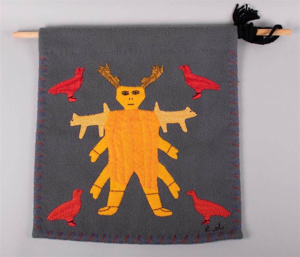 INUIT EMBROIDERED FELT WALL HANGING  33c3fa