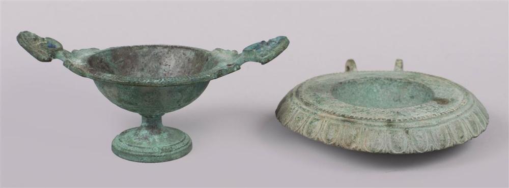 TWO ANCIENT BRONZE DISHES GREEK 33c4c1
