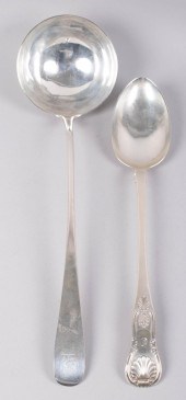 GEORGE III EXETER SILVER LADLE AND A