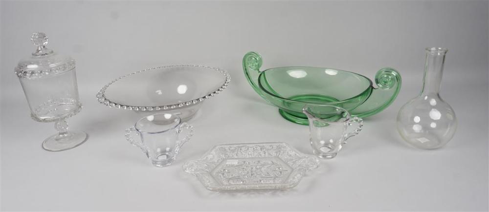 GROUP OF MOLDED GLASS ITEMSGROUP