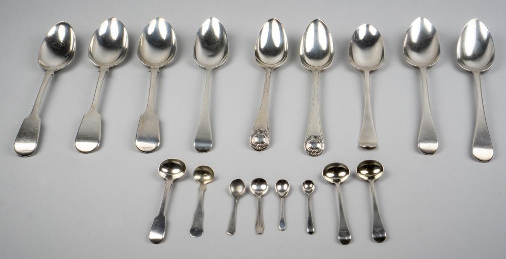 NINE ENGLISH SILVER PLACE SPOONS  33c7a7