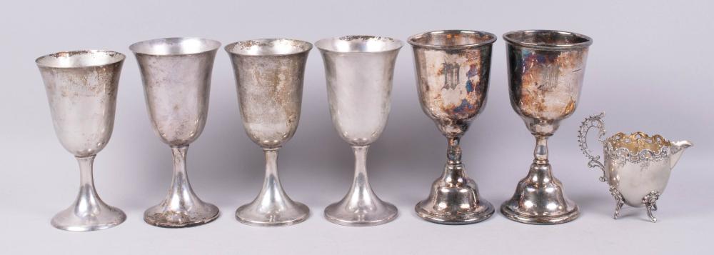 FOUR AMERICAN SILVER GOBLETS TWO 33c895