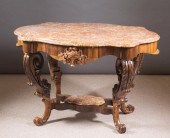 VICTORIAN MARBLE-TOP ROSEWOOD CENTER