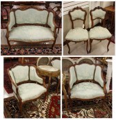 FIVE PIECE LOUIS XV STYLE SEATING 33f412