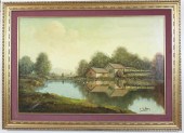 C. WITNEY OIL ON CANVAS, MILL POND WITH