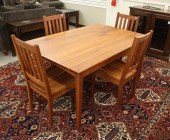 CUSTOM CHERRY DINING TABLE AND FOUR