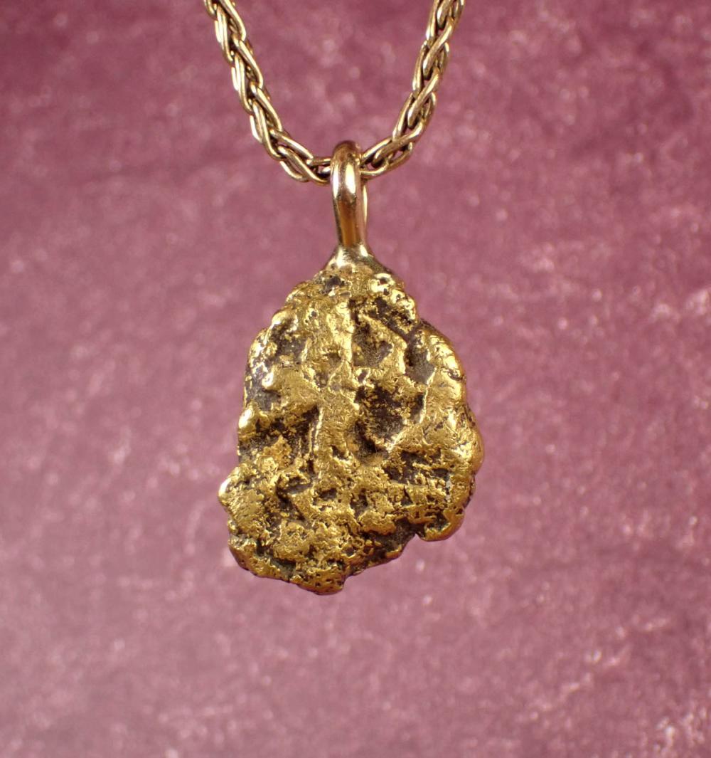 GOLD NUGGET PENDANT WITH GOLD WHEAT 33fc0e