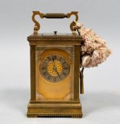 FRENCH BRASS CARRIAGE CLOCKBrass carriage