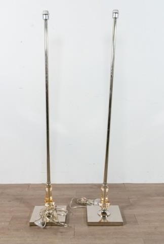 PAIR OF CHROME AND LUCITE FLOOR 34071d