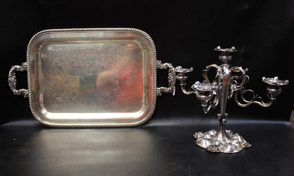 TWO SILVER PLATED TABLEWARE ITEMS  33e870