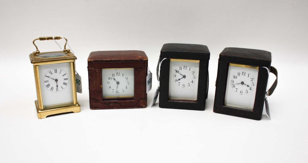 FOUR FRENCH CARRIAGE CLOCKS TWO 33ea3c