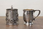 TWO SILVER CUPS, INCLUDING A FOOTED