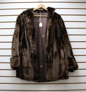 LADYS SHEARED BEAVER FUR COAT, WITH